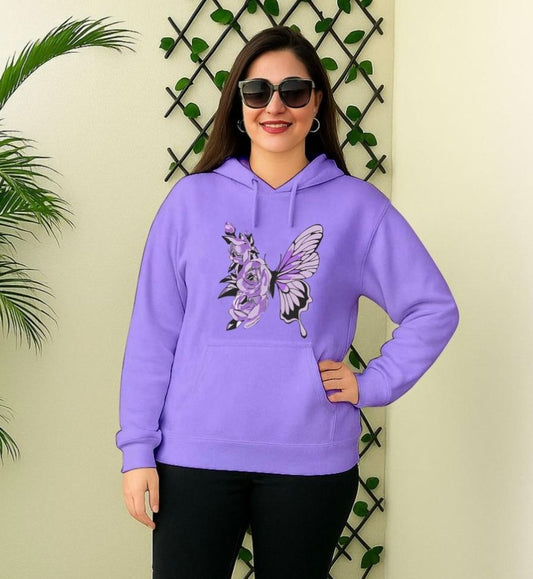 Lavender Rose Butterfly Hoodie