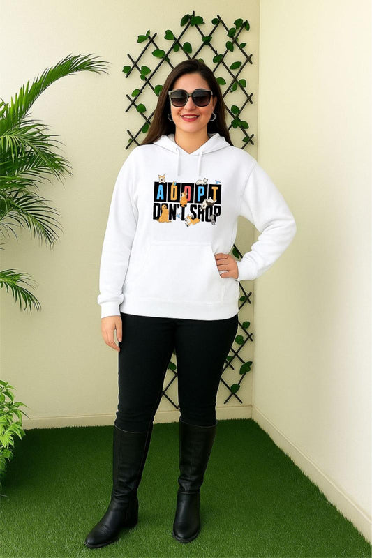 White Adopt Dogs Hoodie
