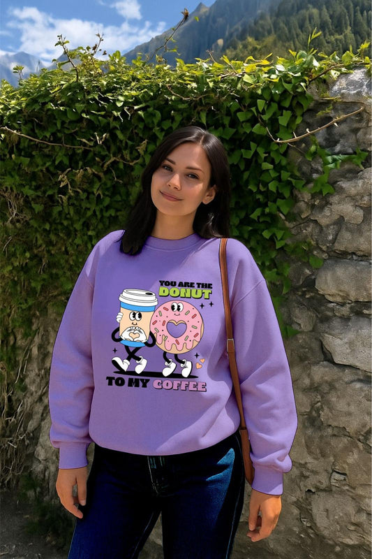 Lavender Donut Coffee Sweatshirt