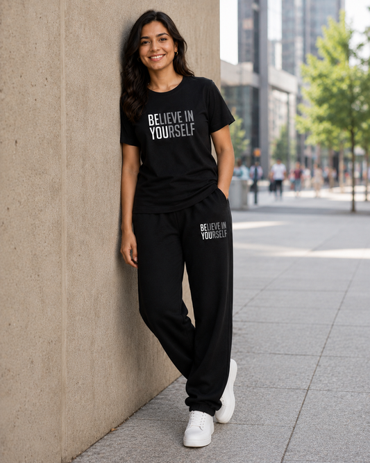 Black Believe Yourself Cordset