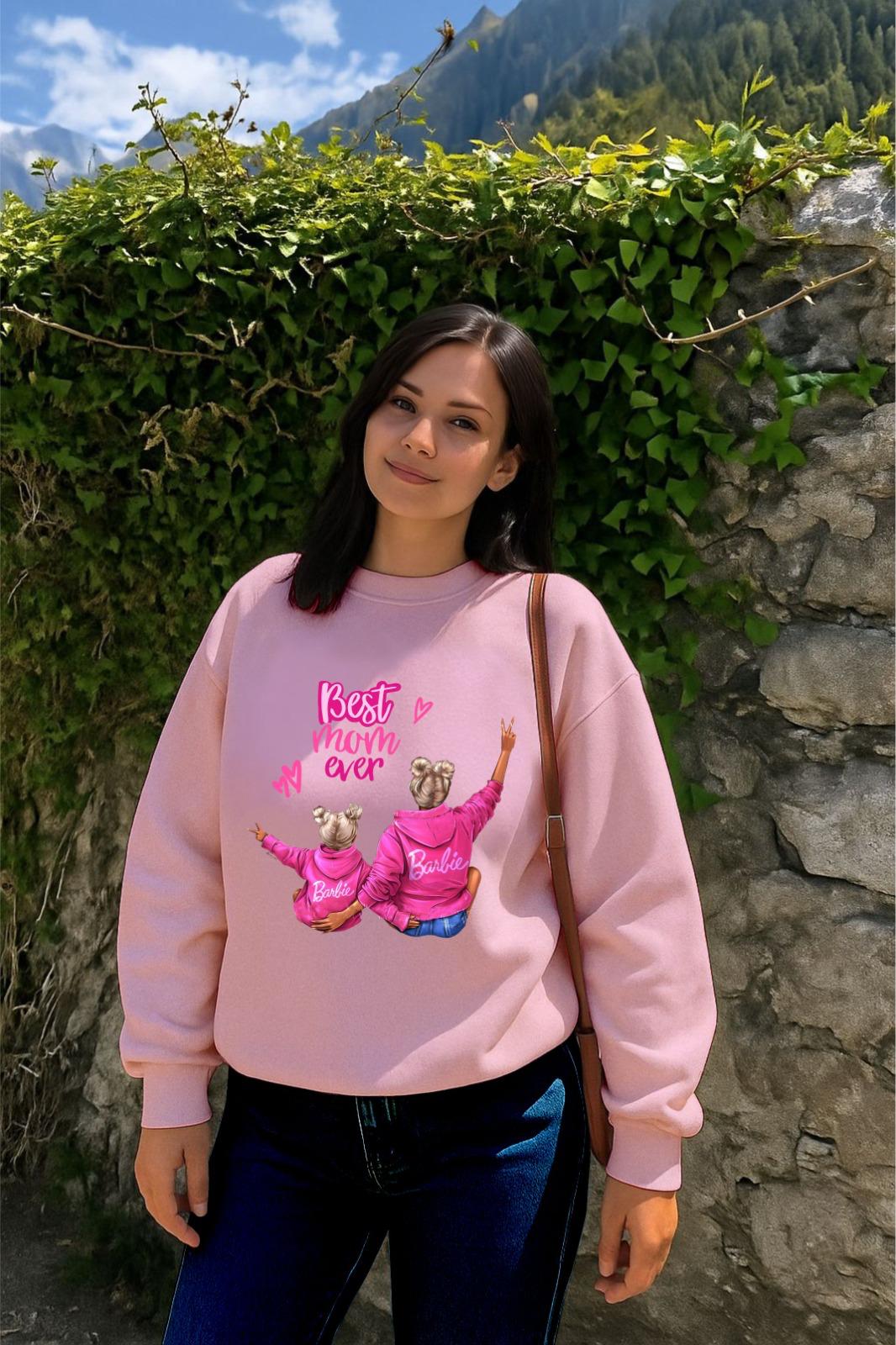 Pink Best Mom Ever Sweatshirt