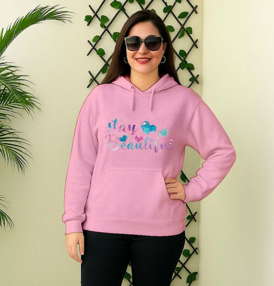 Sale Pink New Stay Beautiful Hoodie (M,L,Xl,2Xl,3Xl)