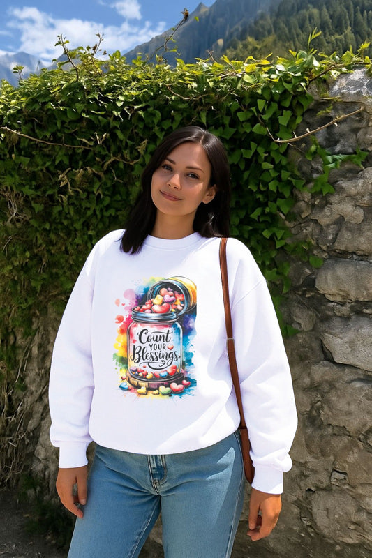 White Count Blessing Sweatshirt