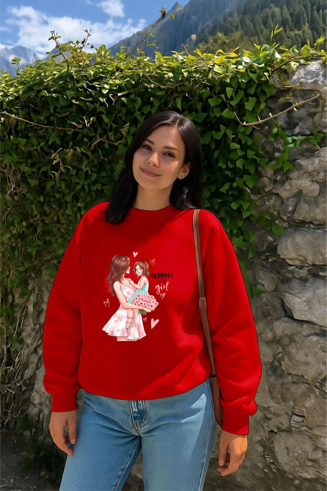Red Mommy Little Girl Sweatshirt