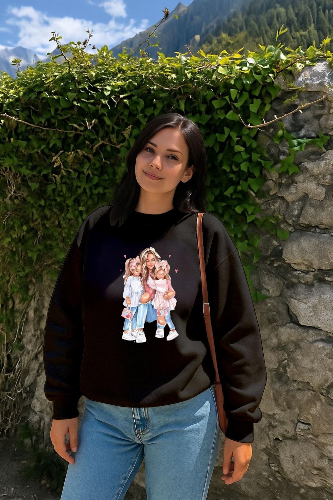 Black 2 Daughter Mom Sweatshirt