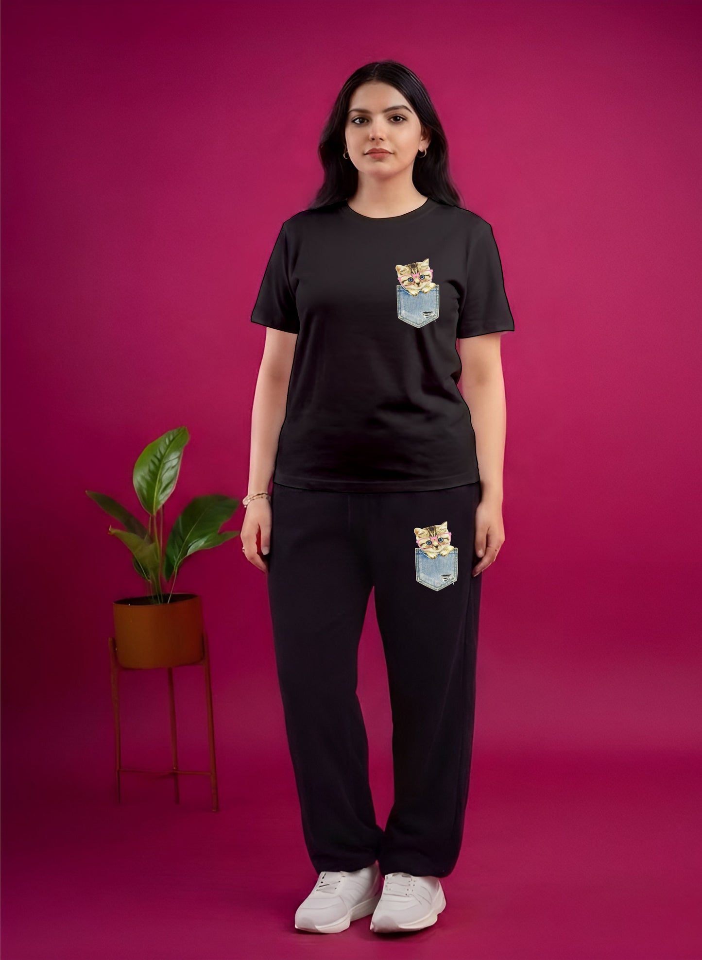 Black Pocket Kitty Cordset (3Xl)