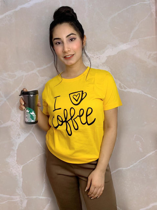 Sale Yellow I Love Coffee (M)