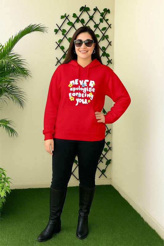 Red Never Apologise Hoodie