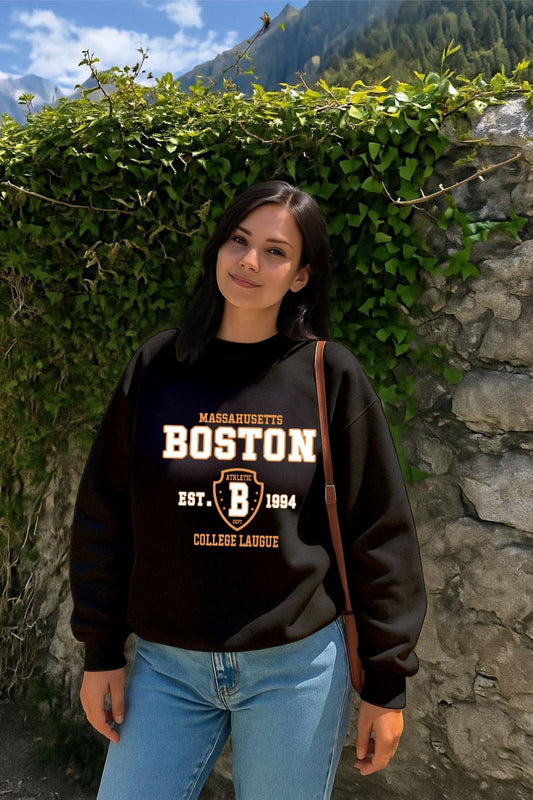 Black Boston Sweatshirt