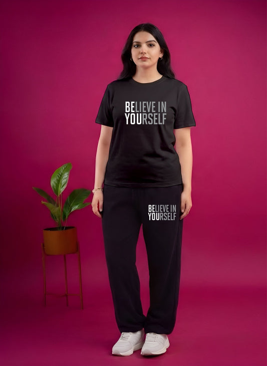 Black Believe Yourself Cordset