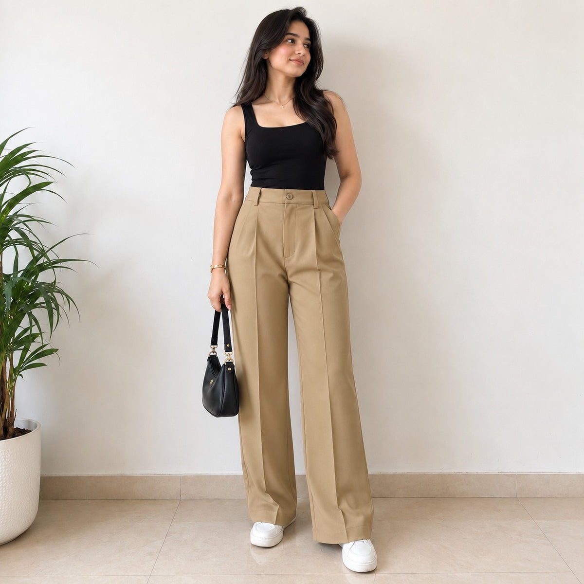 Khaki Beige Korean Pant