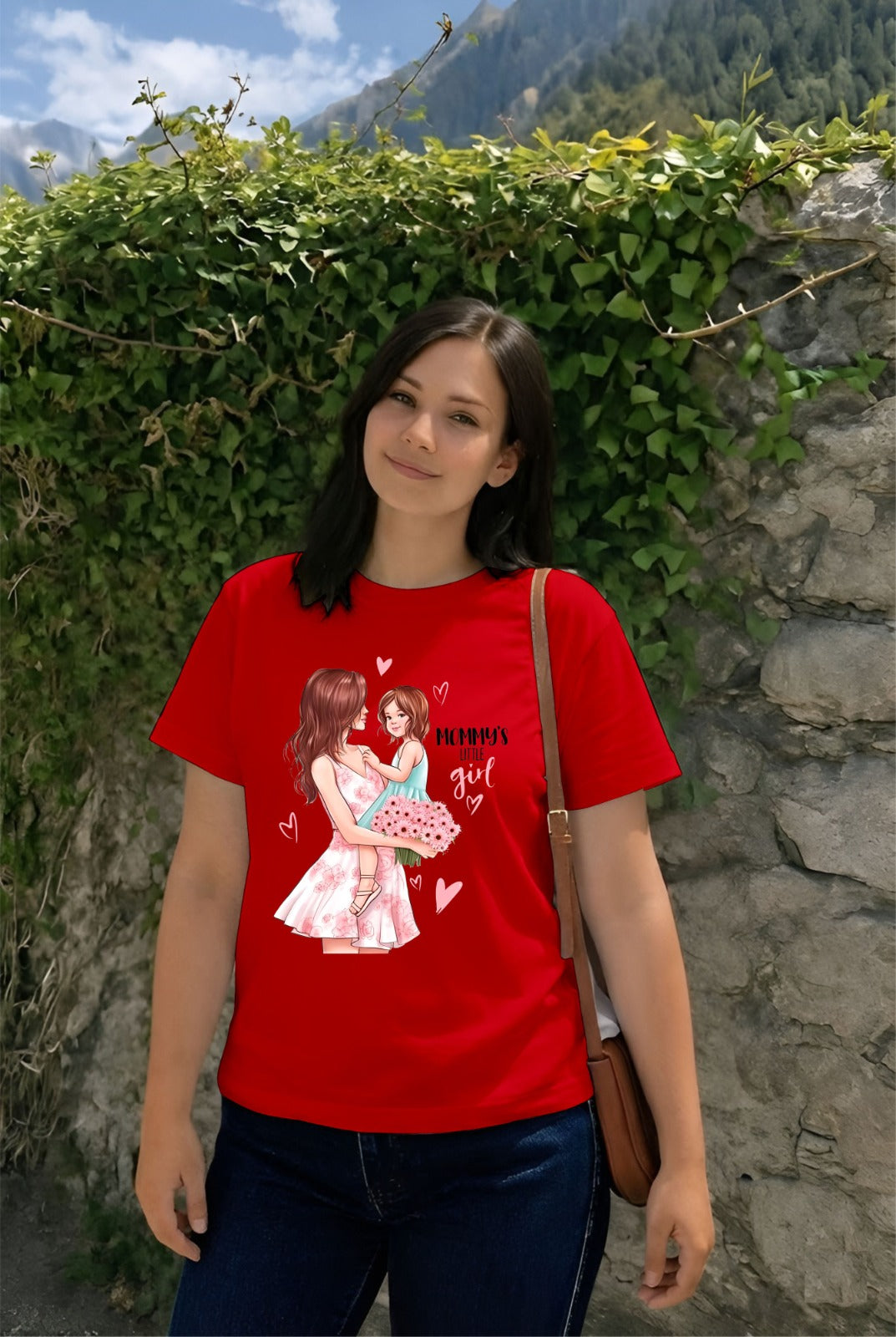 Red Mommy Little Girl