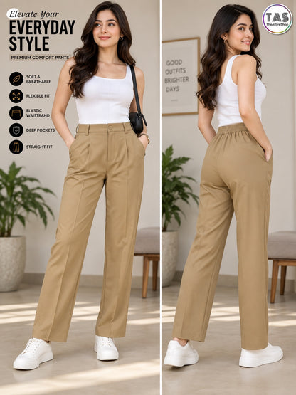 Khaki Beige Korean Pant