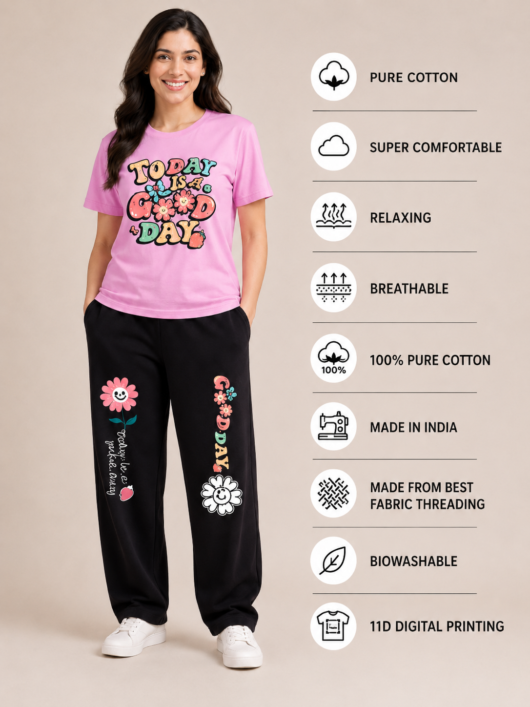 Pink New Good Day Cordset