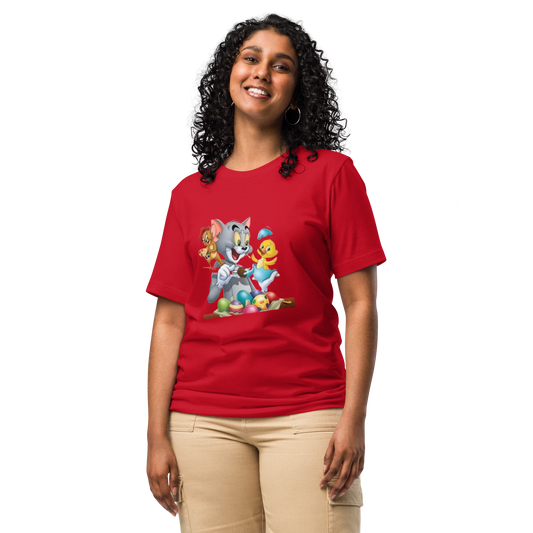 Red Tom-Jerry and Ducky T-shirt