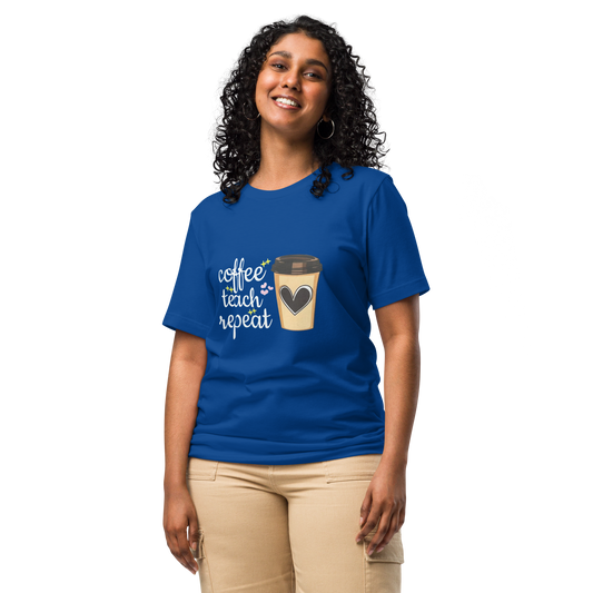 Blue Coffee teach Repeat T-Shirt